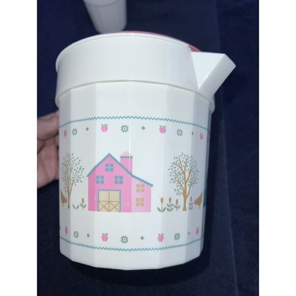 PackerWare Vintage Made In USA 1.5 Quart Plastic Handled Pitcher & 3 Cups - Picture 9 of 11